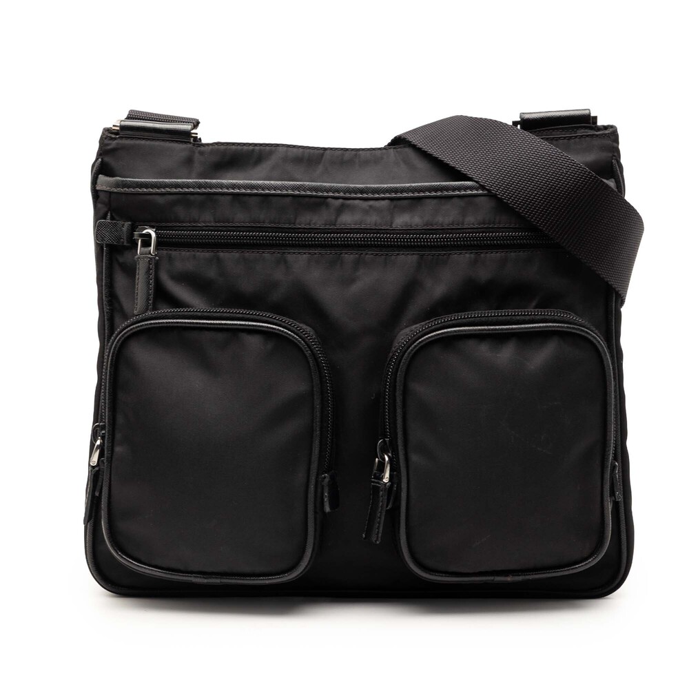 Pre-Loved Prada Saffiano Trimmed Tessuto Zip Top Crossbody - Picture 1 of 6